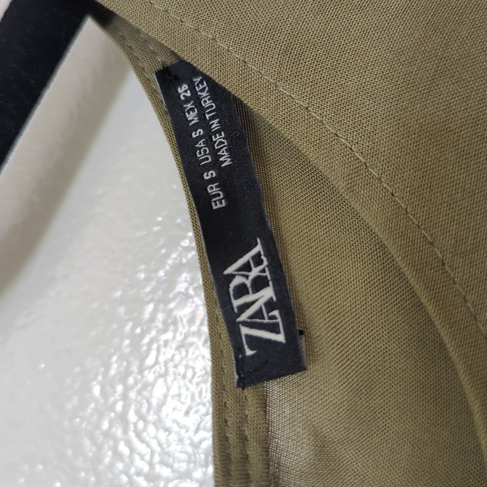 Zara Army Green 3/4 sleeve mini dress